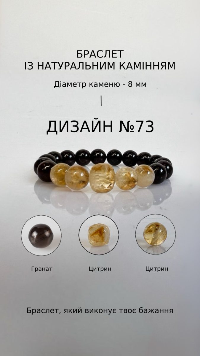Браслет з гранатом і цитрином — Любов